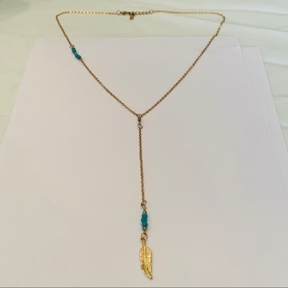 Jewelry - 💐5/25 southwestern long Y drop gold tone necklace